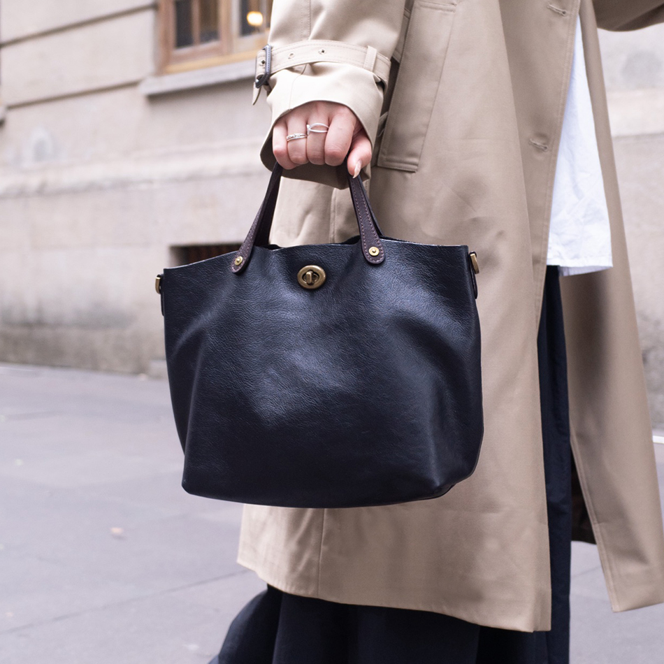 Sac fourre-tout en cuir de vache tanné aux arbres de première couche vintage – Image 6