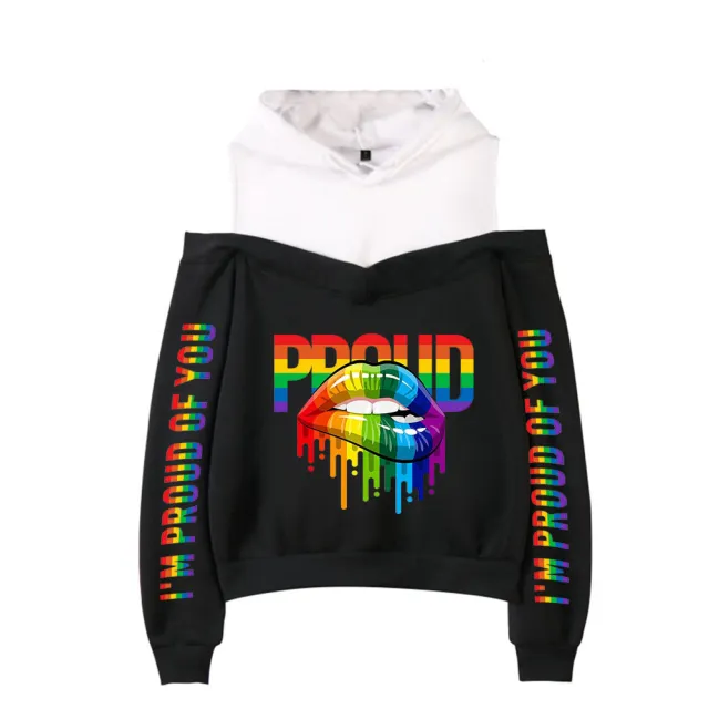 New Sexy Off the shoulder Hoodie For Women 2Black - Shop at LoveMi
