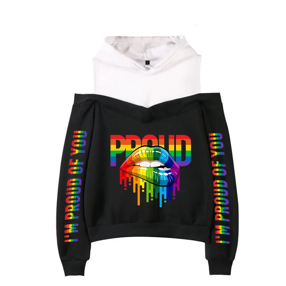 New Sexy Off-the-shoulder Hoodie For Women - 2Black
