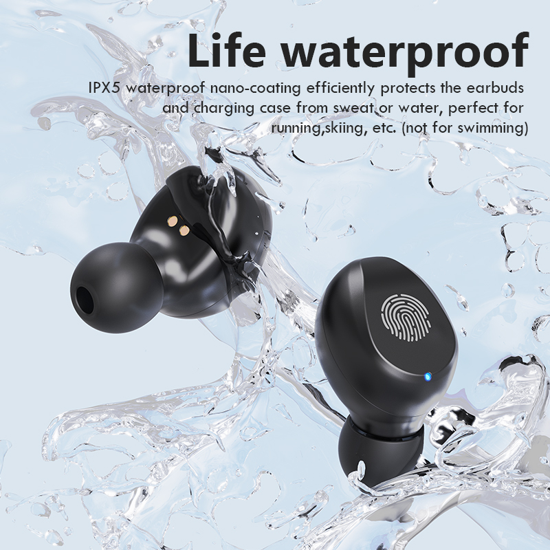 Private Model Mini Bluetooth Headset With Battery Display Touch - Image 3