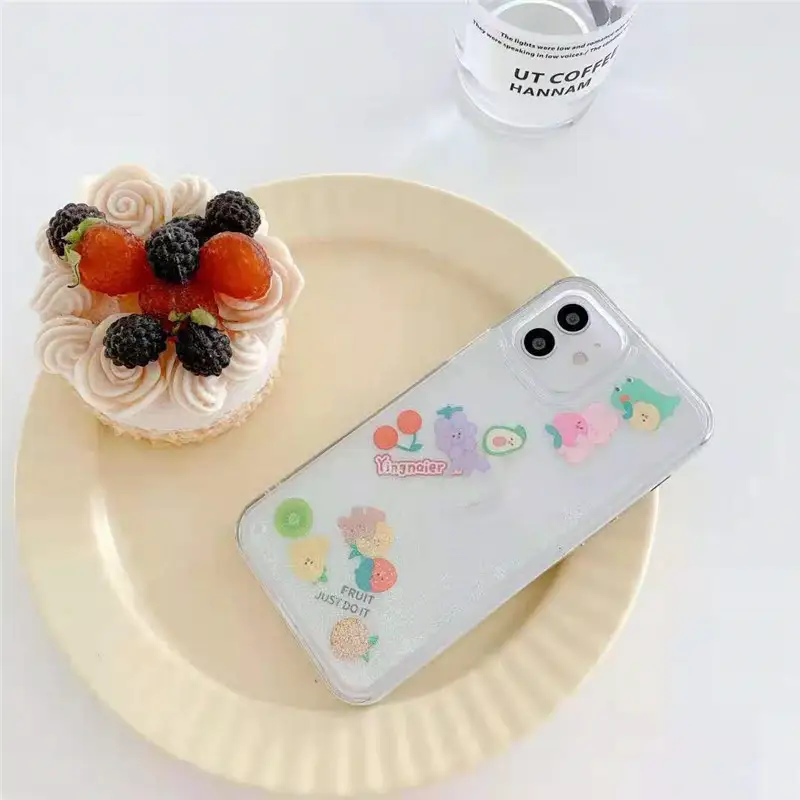 Summer Fruit Strawberry Avocado Plastic Phone Case