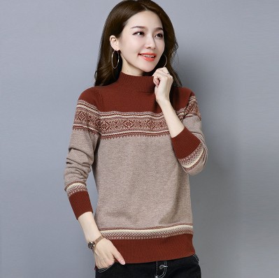 Turtleneck Cropped Sweater Loose Pullover