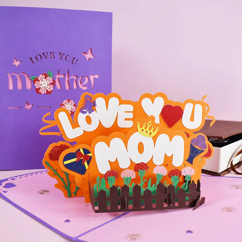 3D PopUp Flower Bouquet Cards Gifts Anniversary PopUp Mom Floral Bouquet Wife Invitation Card Greeting Cards Mothers Day Cards Postcard – image 4