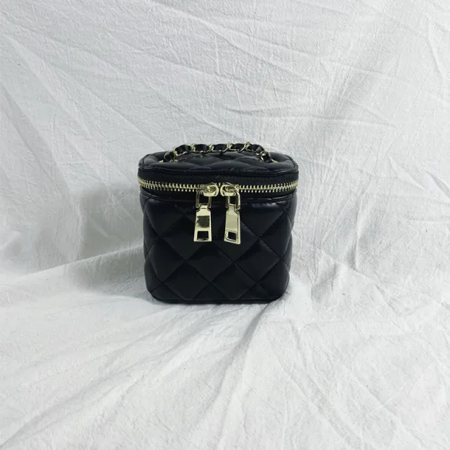 Perfume Diamond Chain Round One shoulder Messenger Bucket Bag Black - Shop at LoveMi