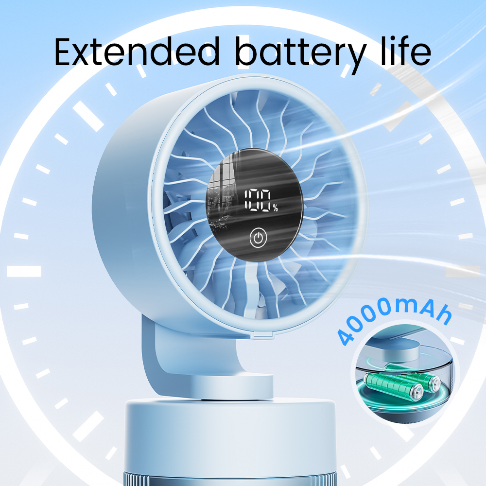 4000 MAh High Capacity Suction Cup Fan With Ultra Strong Suction, Can Be Used As A Bathroom Fan Or Car Fan,Features Five Adjustable Speed Settings And An LED Digital Display thumbnail 3