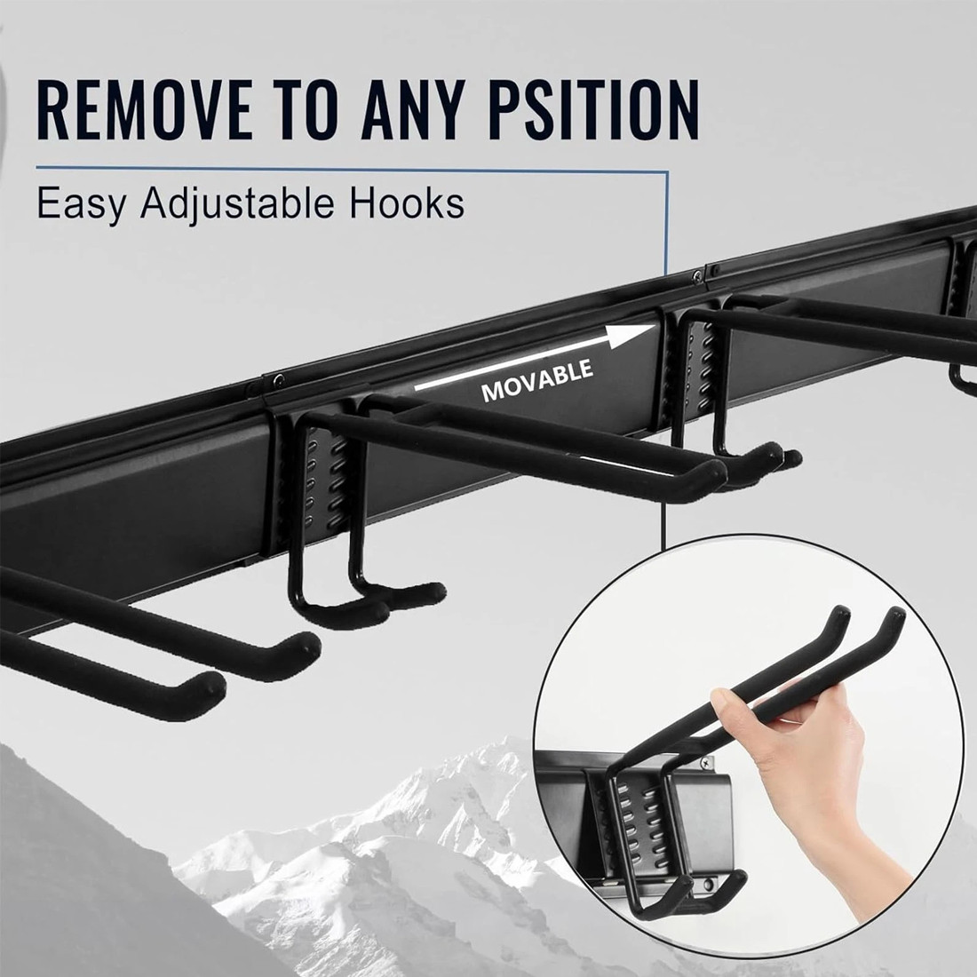 NEW 3x Garage Garden Tool Holder Storage Rack Shed Wall Mounted Organiser Long Hooks