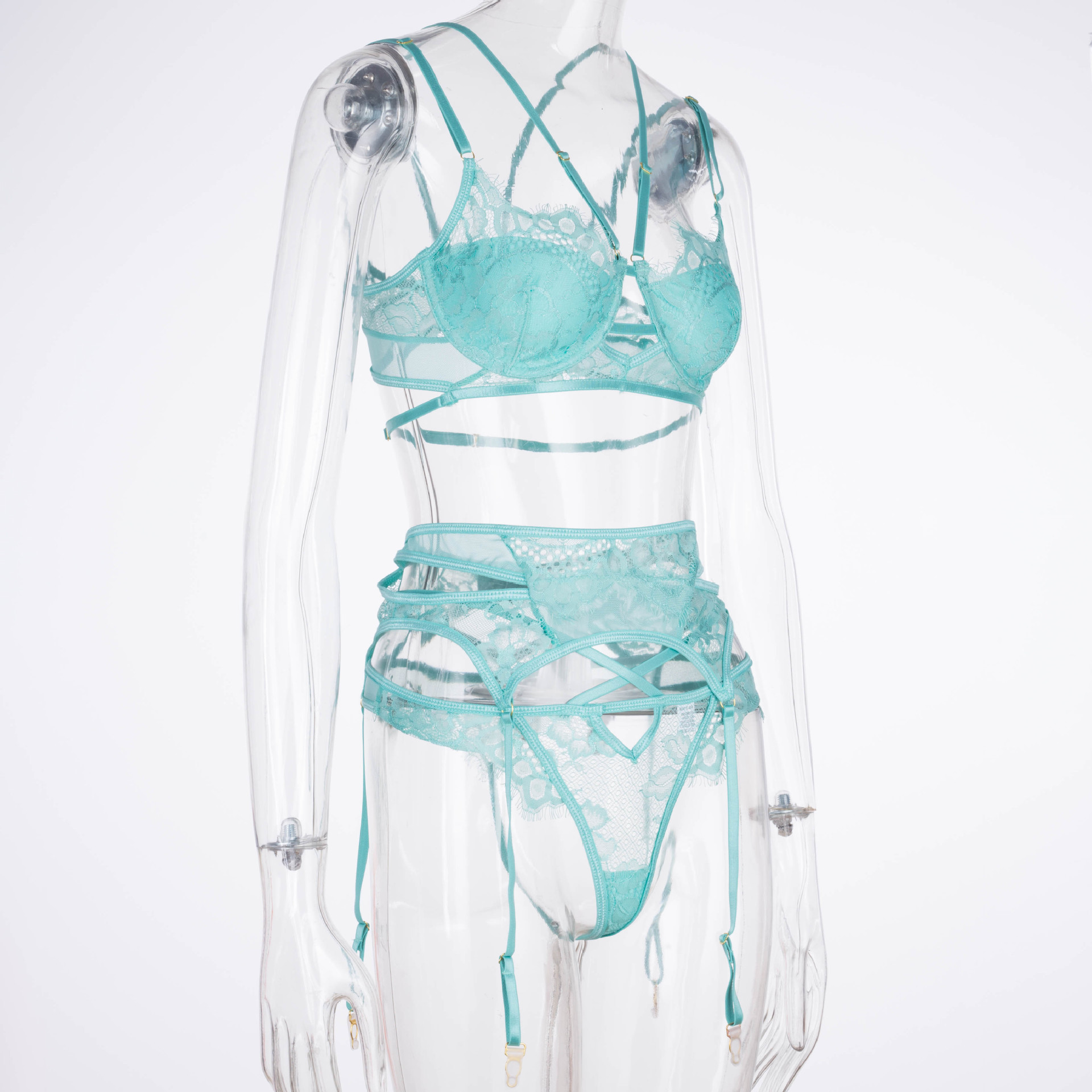 Title 3, Ine Mint Green Complex Fashion Three Piece Spli...