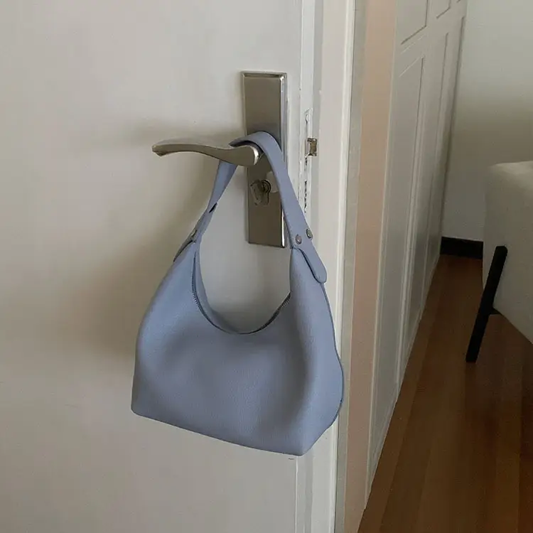 Portable Shoulder Bag Korean Style Contrast Color Minimalist Pu Soft Leather Dumpling