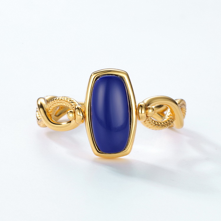 Title 3, Womens Vintage Lapis Lazuli Front and Back Rin...