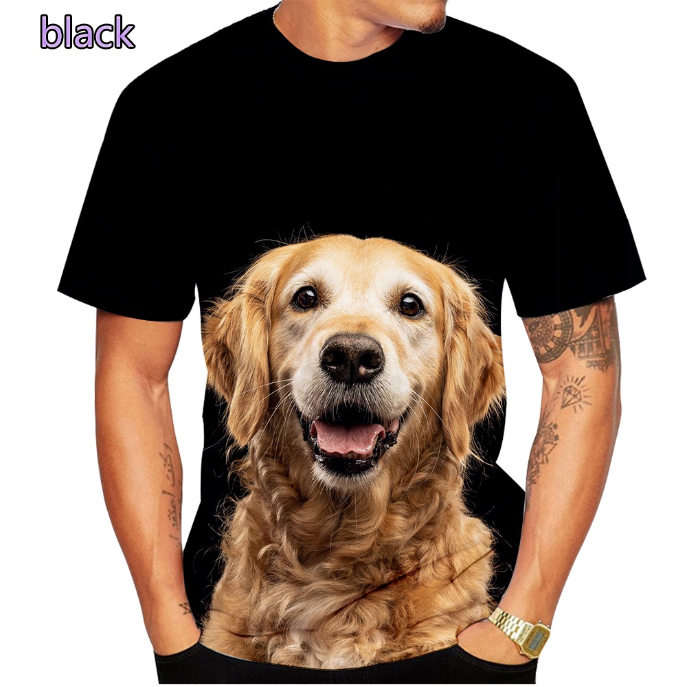 Title 4, T-shirt a maniche corte stampata in 3D con cane...