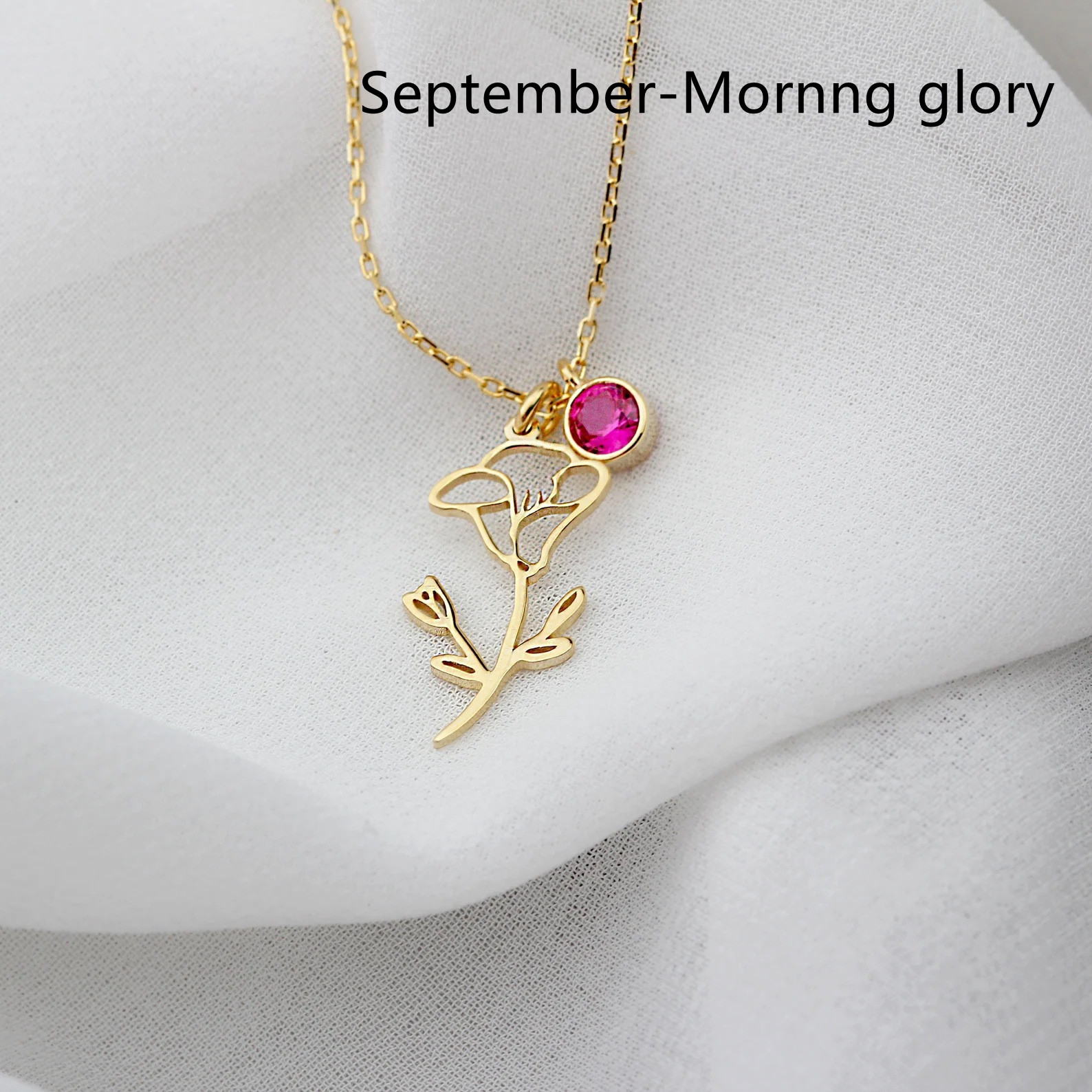 Women's Retro Stereo December Flower Celestial Stone Pendant Clavicle Chain