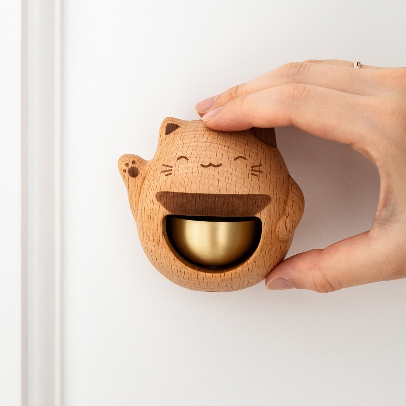 Door-type Lucky Cat Wind Chimes Brass Bell (Lucky Cat