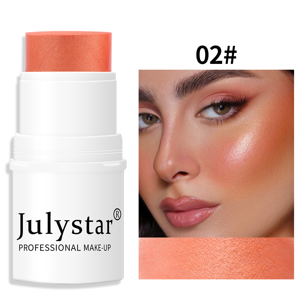 Lazy People's High Gloss Face Repairing And Sun Drying Rouge Pearl Powder Blusher Cream Powder Blusher Stick Monochrome Matte Powder Blusher thumbnail 5