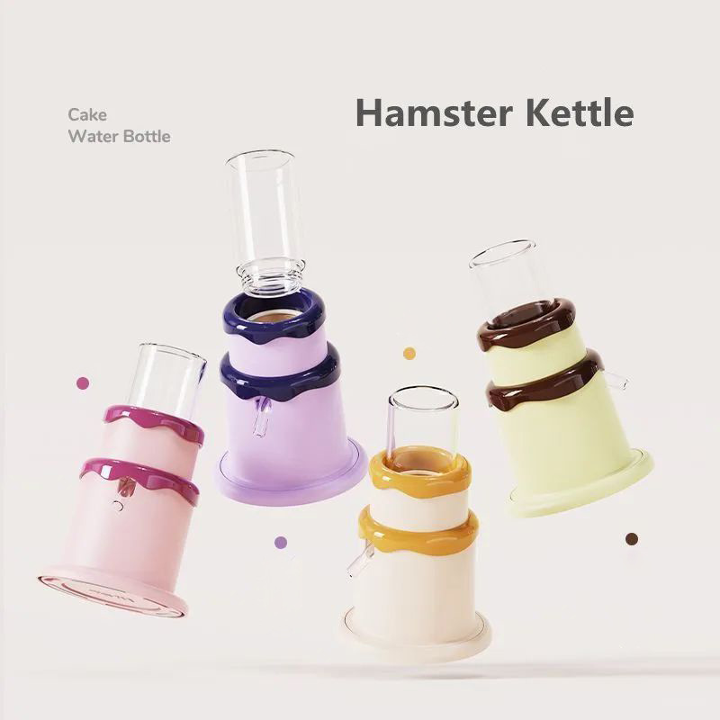 Cream Cake Hamster Kettle Small Pet Drinker Vacuum Kettle Hamsters Feeder Rat Accesorios Chipmunk Mouse Kettle