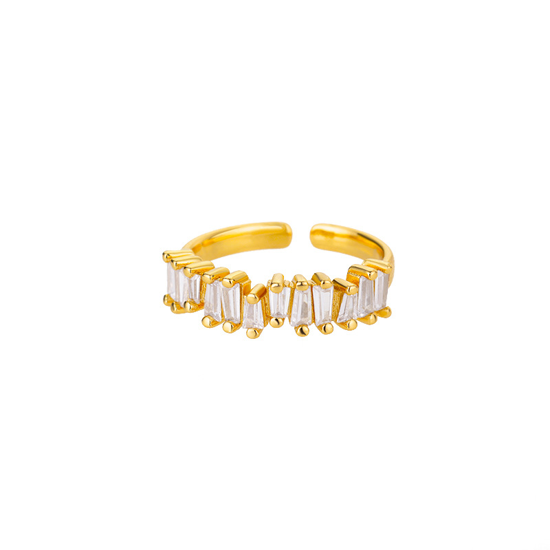 Title 4, Anillo ajustable chapado en oro con abertura id...