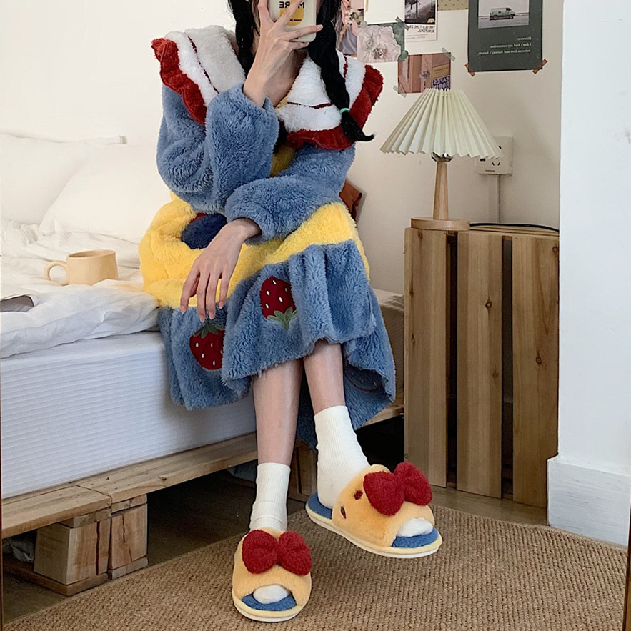 Cotton Slippers Sweet Princess Style Bow