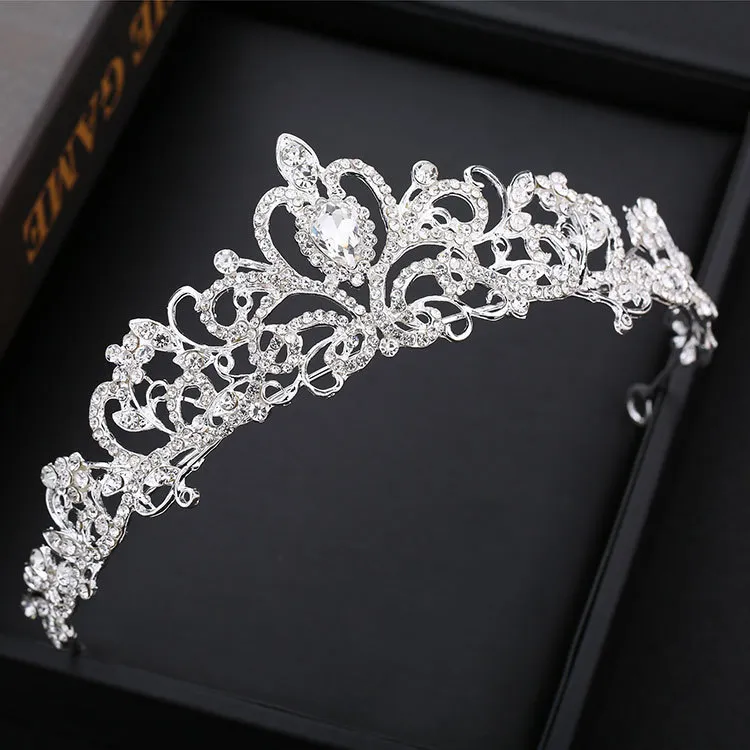 Baroque Crown Headband Bridal Crown - Silver