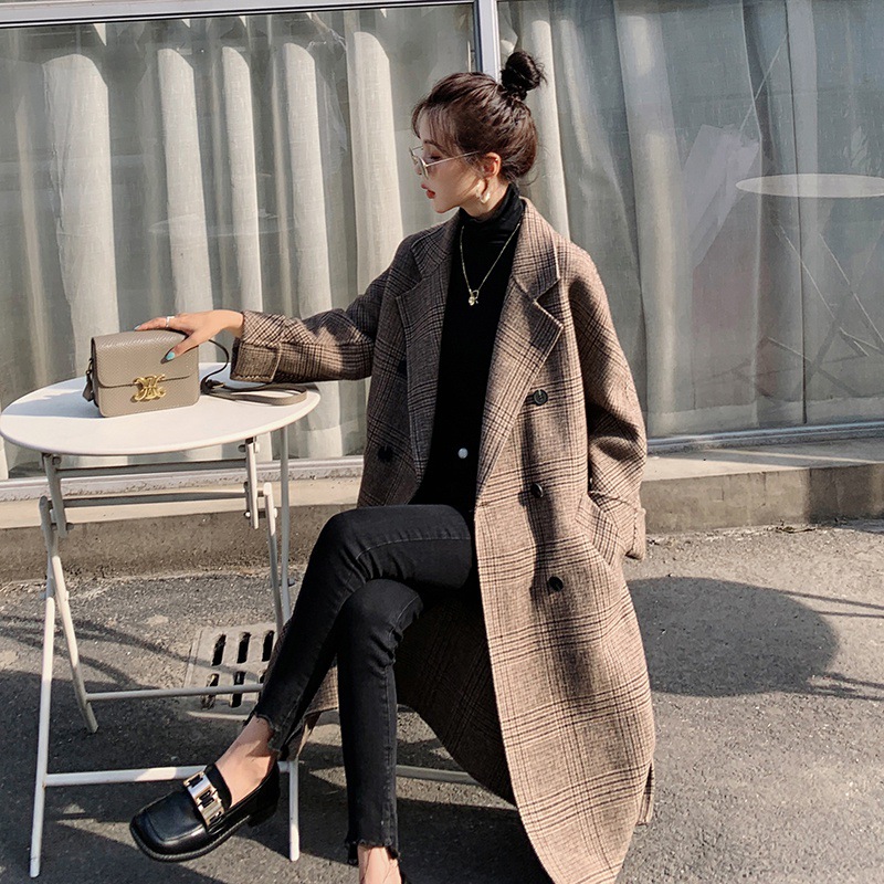 Woolen Women's Mid-length Over-the-knee Autumn And Winter Coat