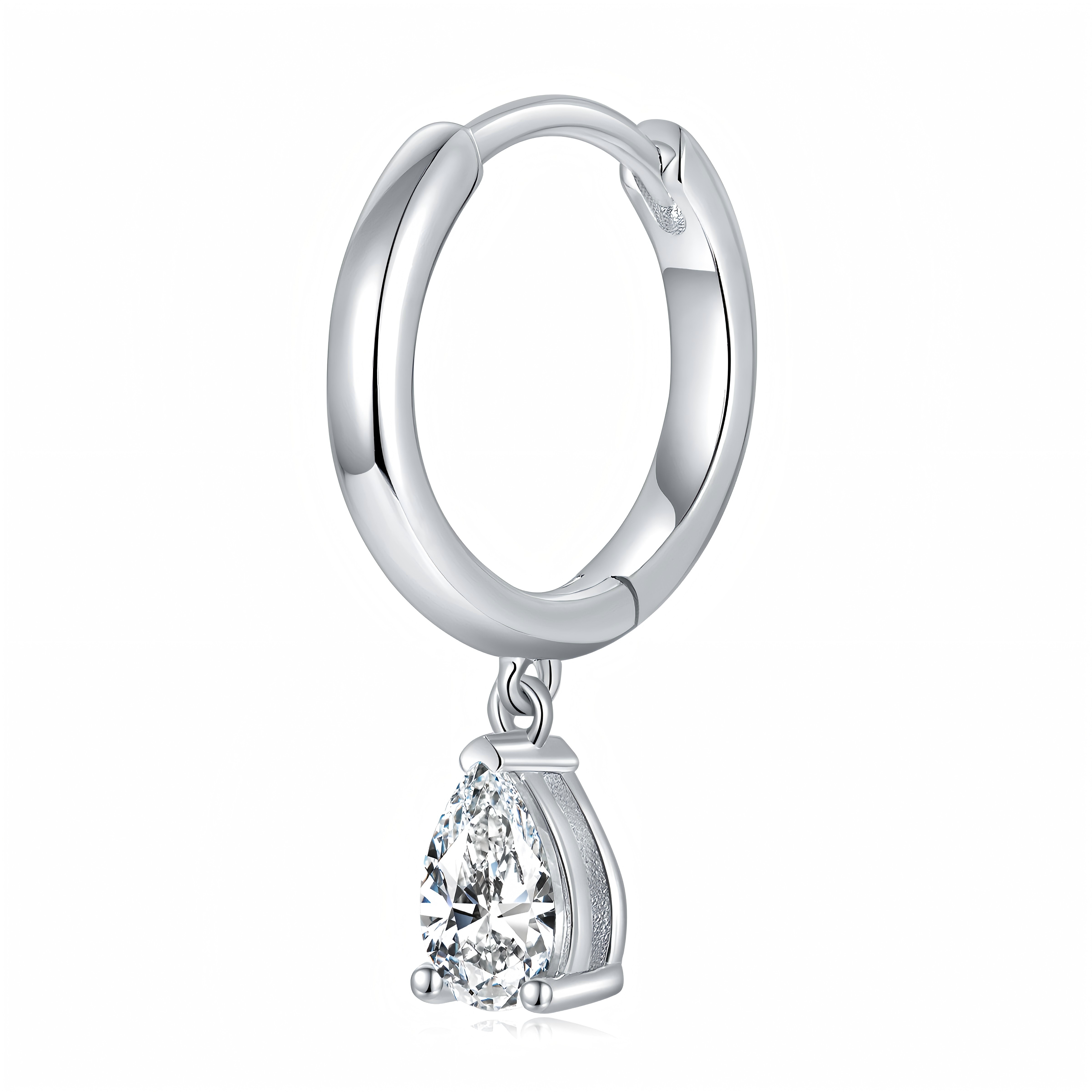 Pear Cut Moissanite Platinum Dangle Earrings