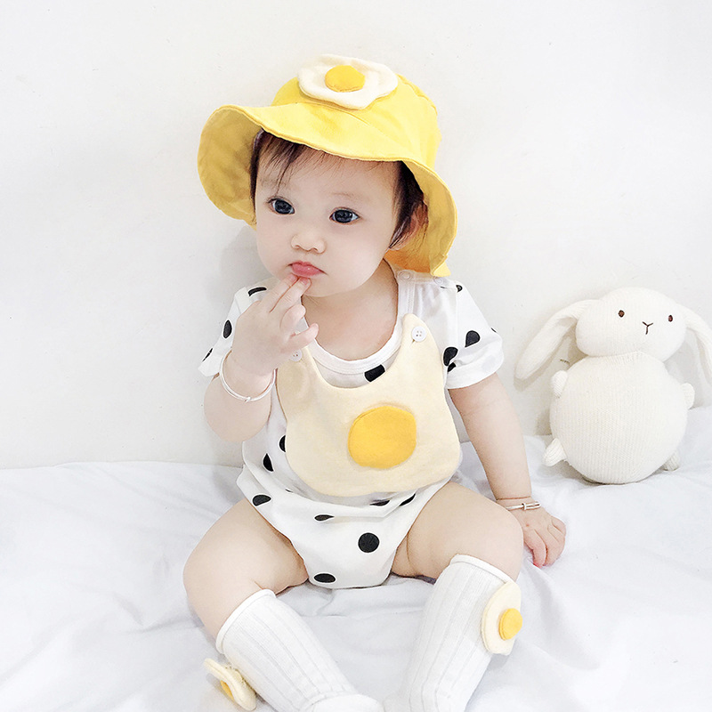 Newborn Cartoon Egg Triangle Romper Send Hat