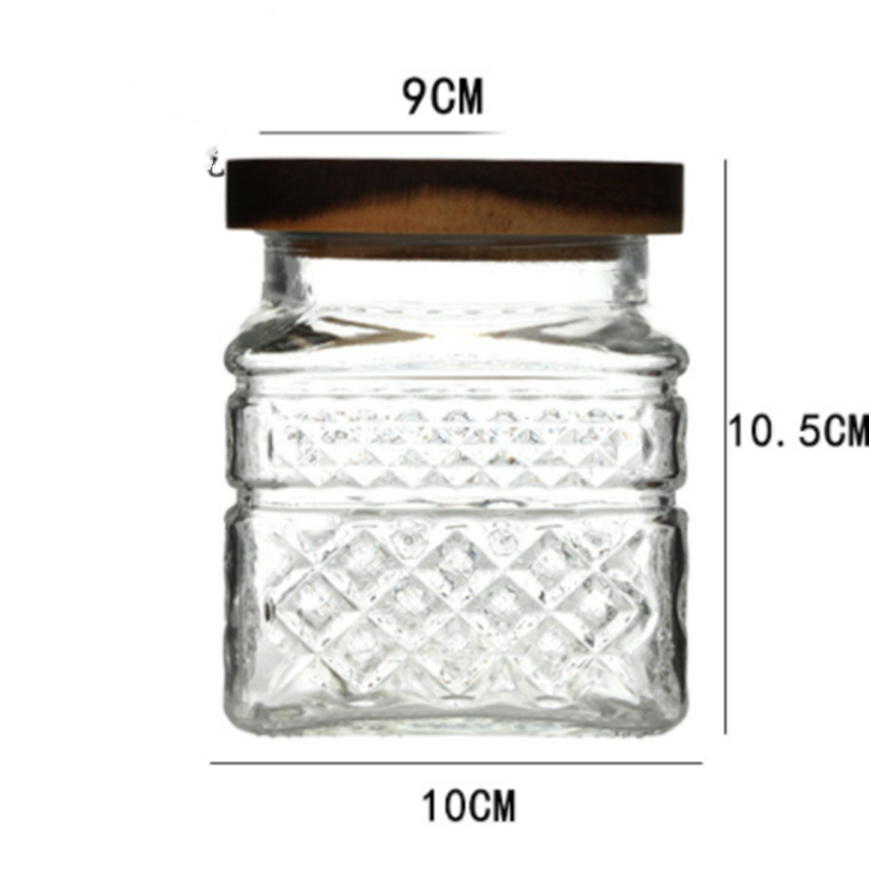 Title 12, New French Glass Sealed Jar Bamboo Lid Moisture...