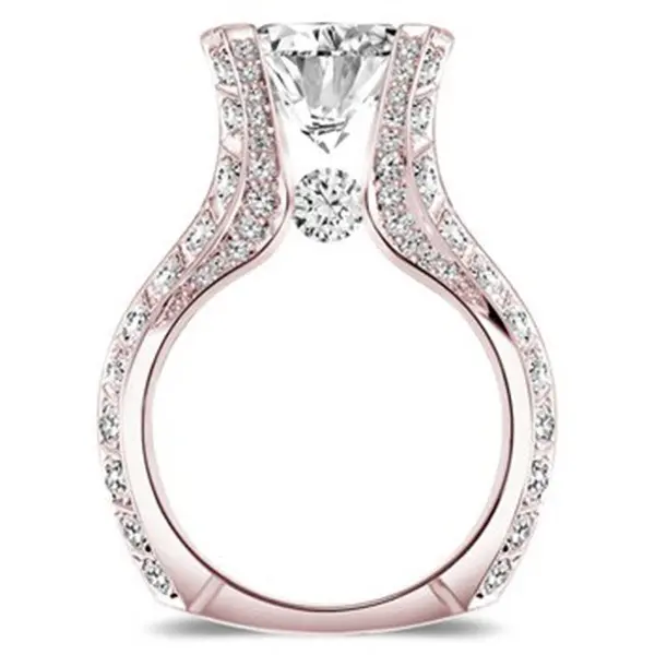 Rose Gold Electroplated Oval Shaped Zircon Engagement
