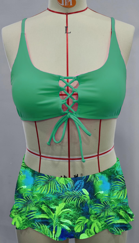 European And American Printed Swimsuit Women Bikini