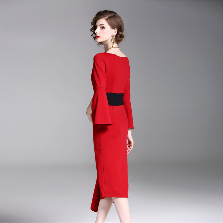 Women's Ruffle Sleeve OL Commuter Dress