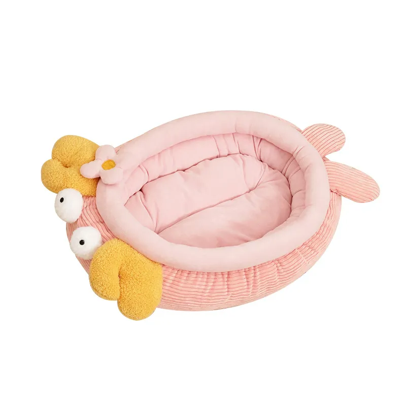 Cat Nest For Winter, Dog Nest, Lobster Pet Nest, Semi-enclosed Nest For Pets To Sleep In Winter, Cat Bed, Pet Supplies - Pink