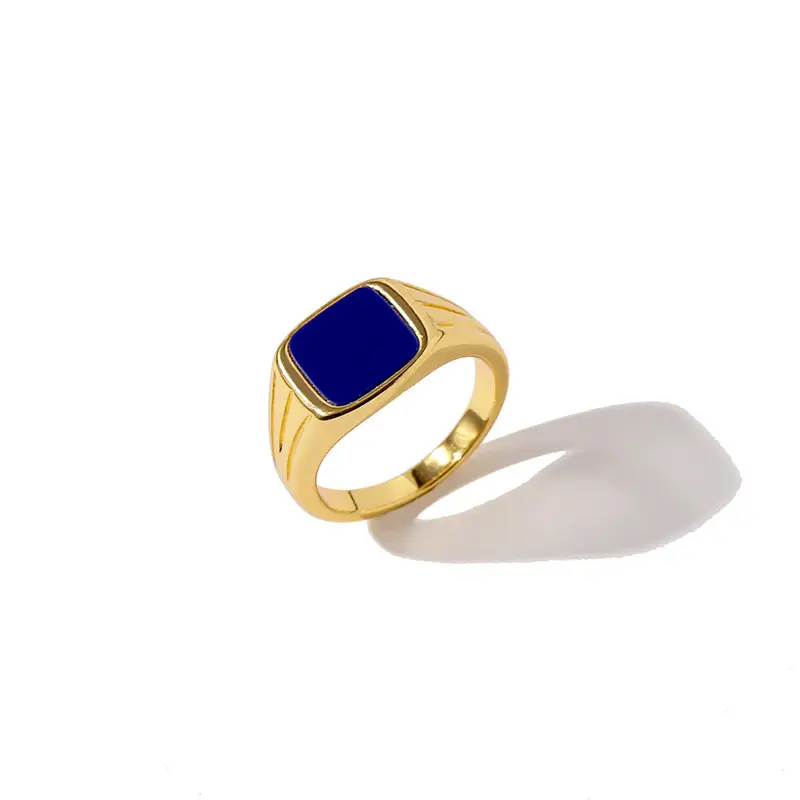 European And American Retro Fashion Natural Green Peacock Stone Ring