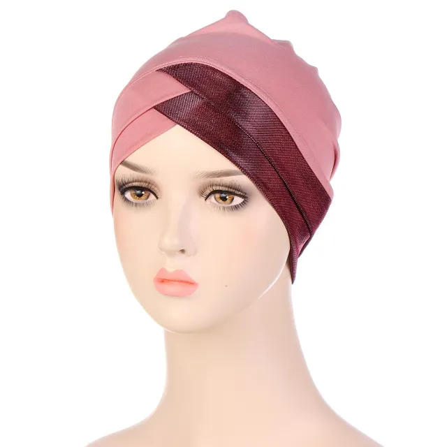 Sun Protection Home Mom Cap Hood Set Wrap Head Hat Bright Silk Leather Pink - Shop at LoveMi