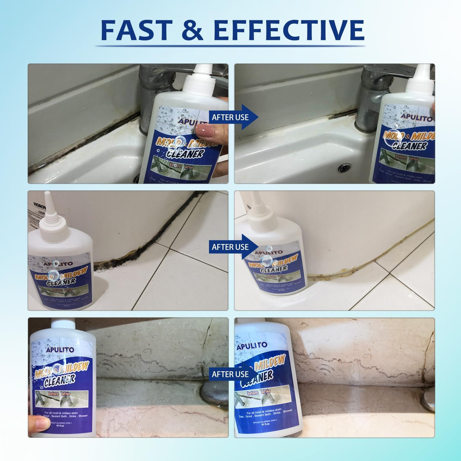 Household Cleaner Gel For Bathroom Shower Kitchen Tile Grout, Sinks Countertops 10 Fl Oz 4