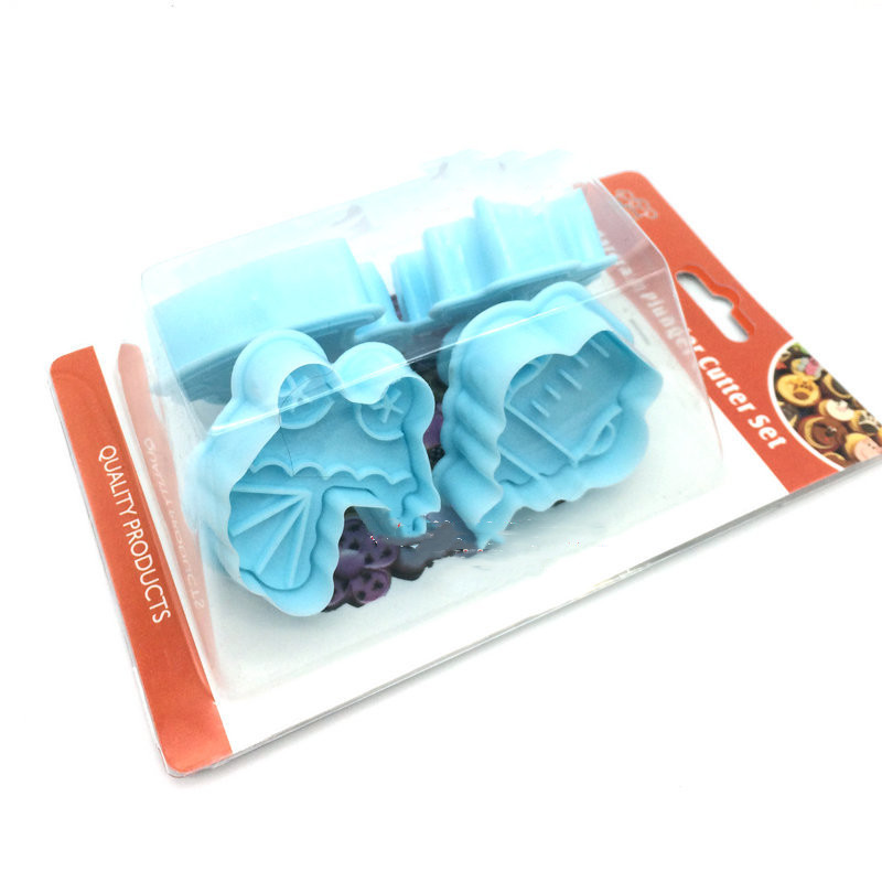 4PCs Biscuits Decoration Pressure Mold