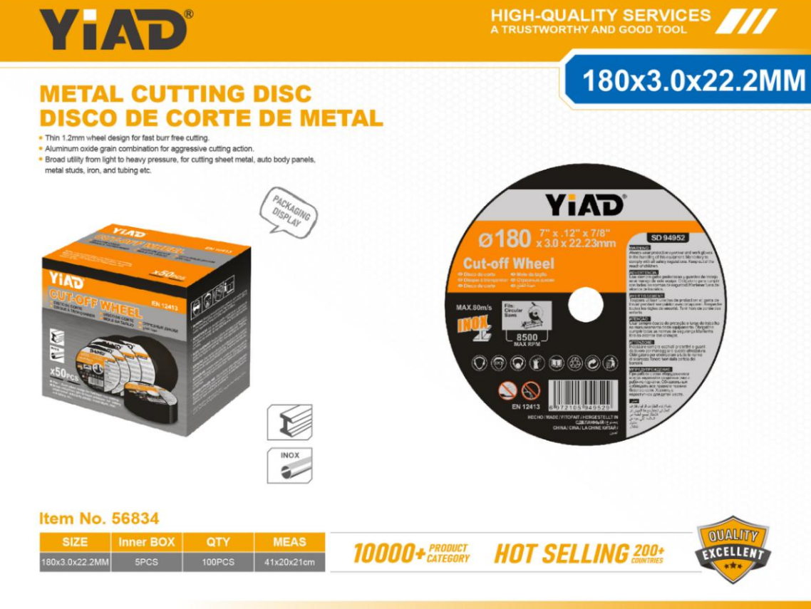 180x3x22.2mm, Metal Cutting Disc- Only Support Self-pickup, Free Shipping Price Is Anti-auction Pric