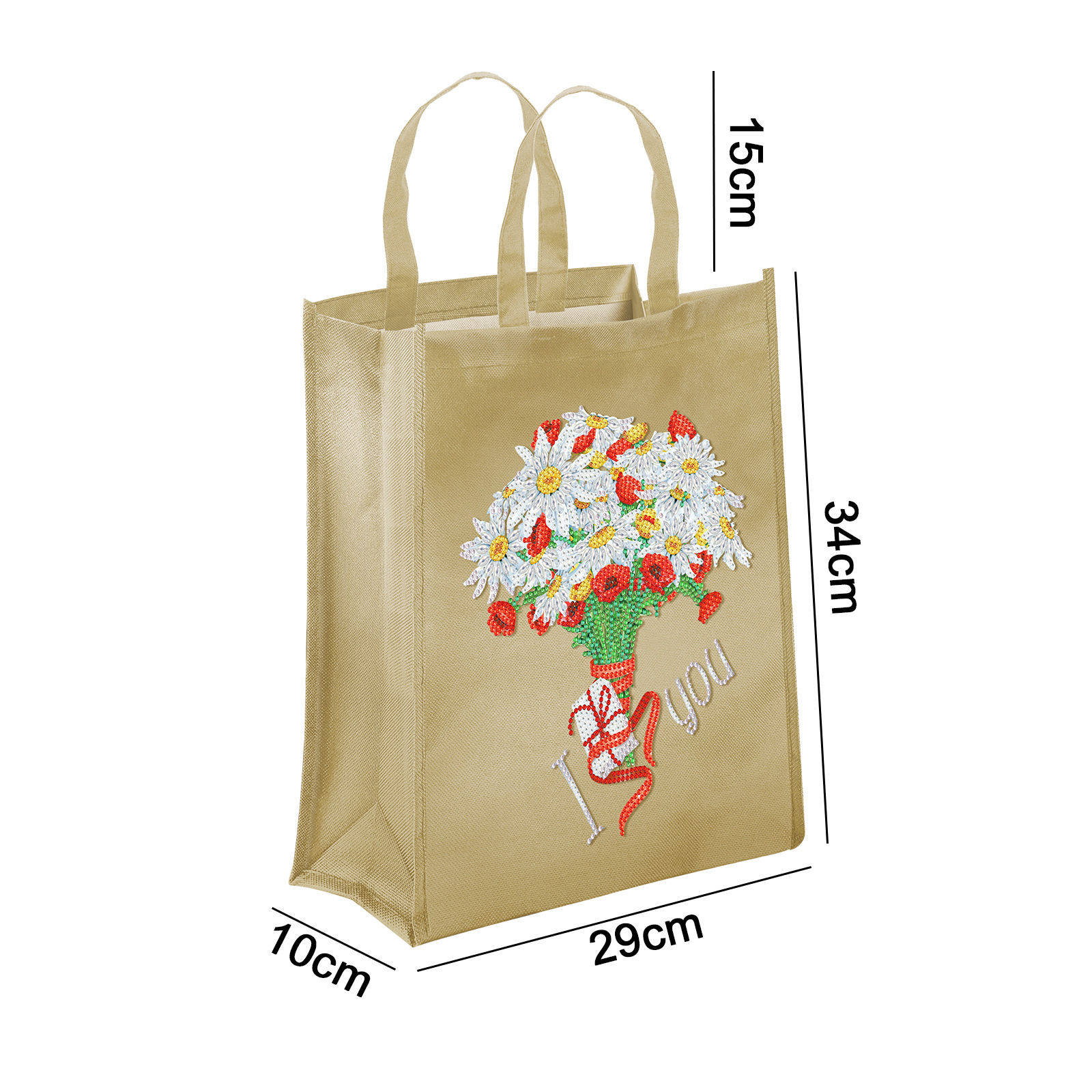 Diy Point Drill 5D Animal Flower Oxford Tote Bag