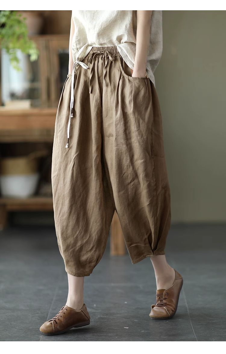 Title 6, Cotton Harem Pants Linen Loose Bloomers