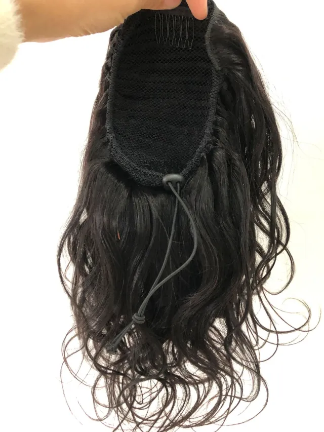 Real Hair Wigs Ponytail Hair Gradient Color Natural Curve 10Inch - Shop at LoveMi