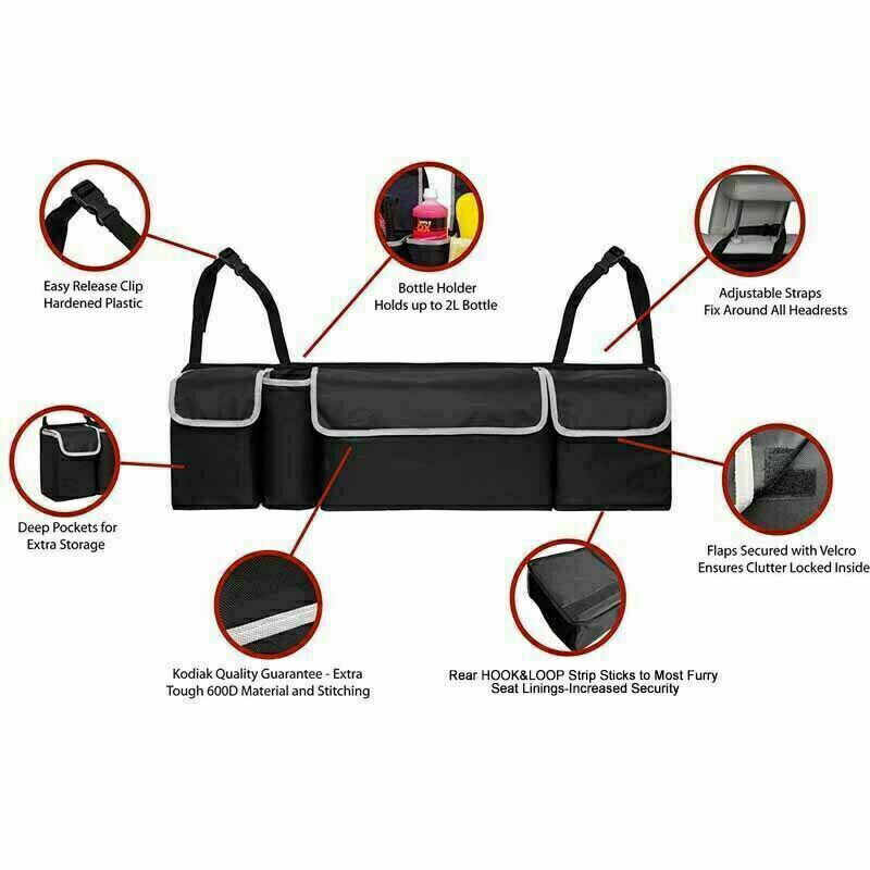 Large Car Boot Organiser Back Seat Hanger Tidy Storage Bag Pocket Hanging Pouch — image 2