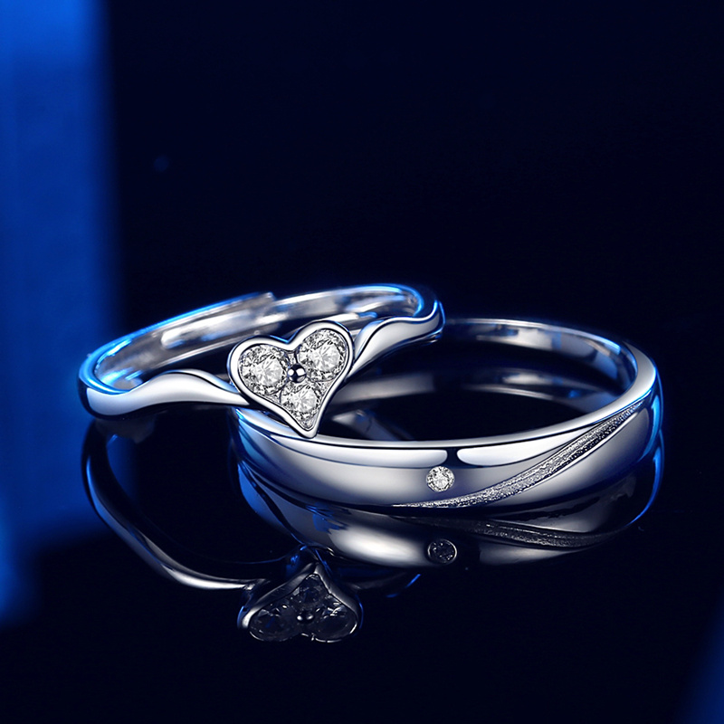 Title 5, Couple Rings A Pair Of Sterling Silver Male And...