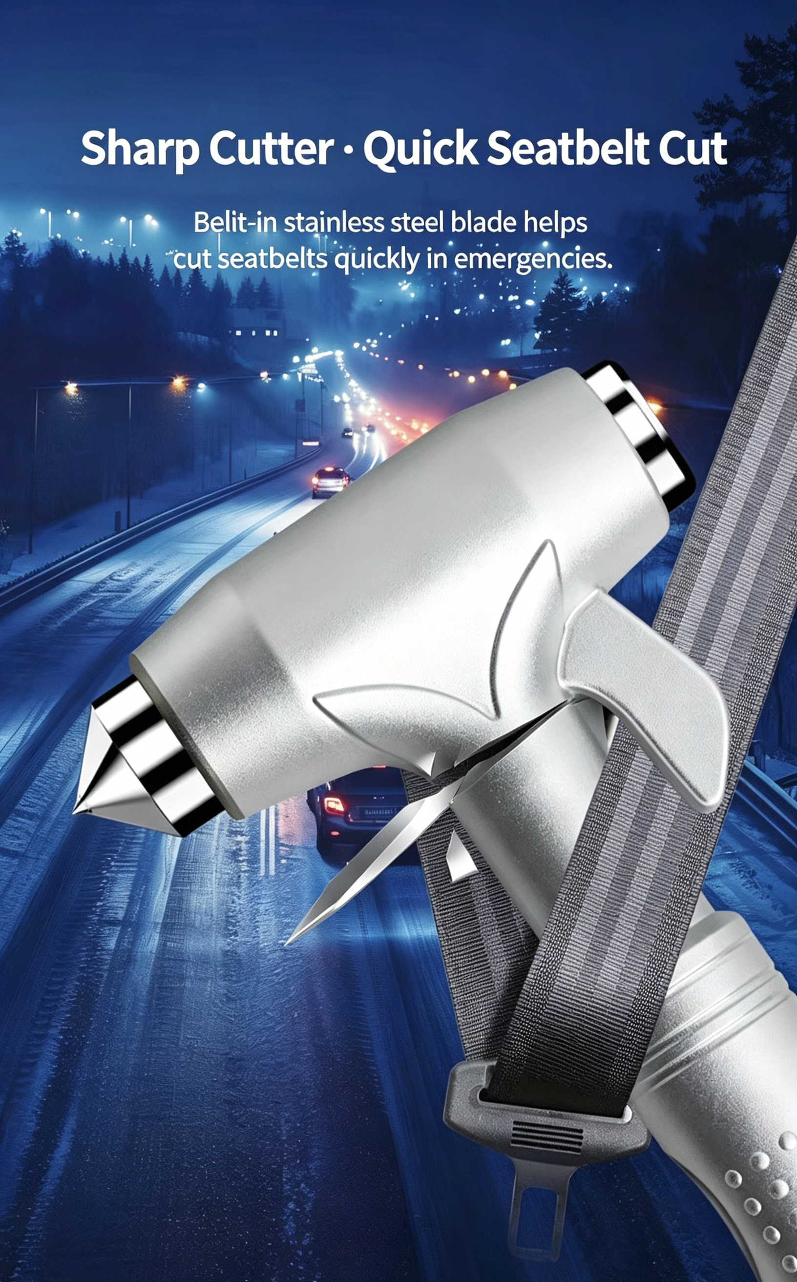 Multifunctional Car Window Breaker Escape Hammer, Vehicle Emergency Self-Defense Glass Breaking Tool, One Second Window Shatter Device 9
