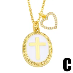 Original Cross Love Double Pendant Ins Men And Women Simple Couple Pendant Necklace - View 1