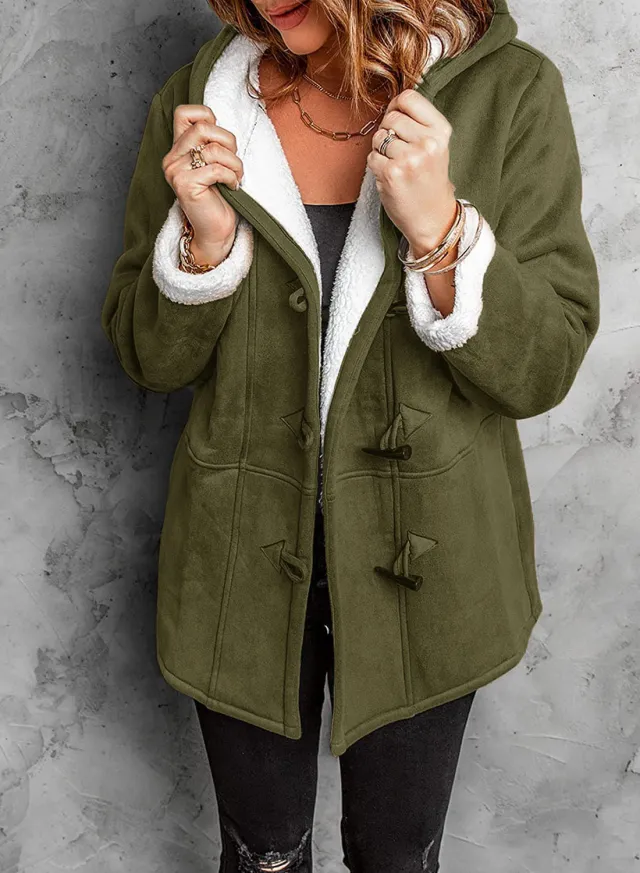 Women's Mid length Windbreaker Coat Coat Warm Top Green - Shop at LoveMi