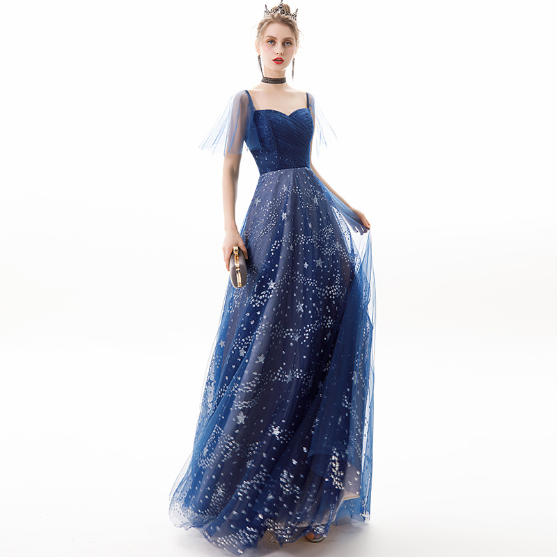 Title 6, Starry Sky Off-shoulder Evening Dress