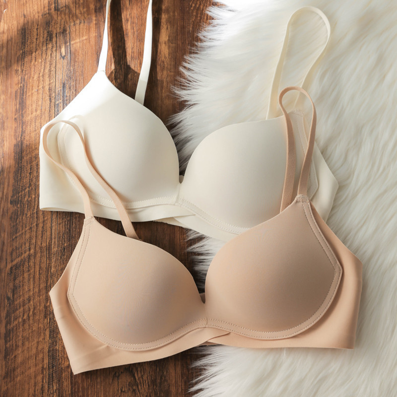 Ladies Gathering No Steel Ring Simple Breathable Underwear Bra - Image 5