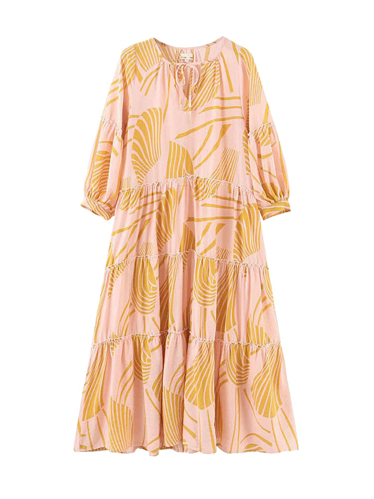 Puff-Sleeve V-Neck Dress, picture 3 of 5
