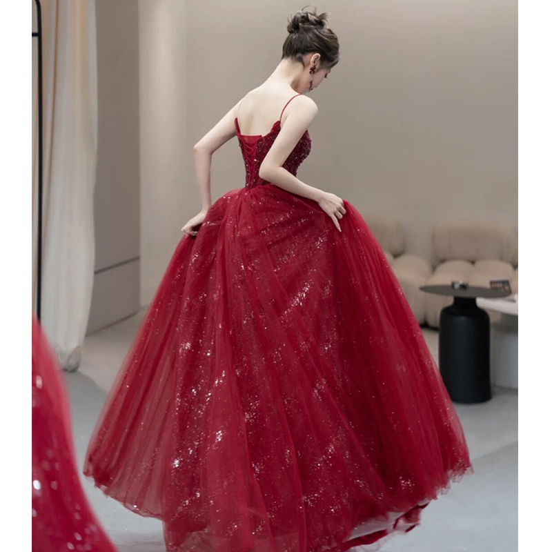 Wine Red Evening Dress, picture 4 of 5