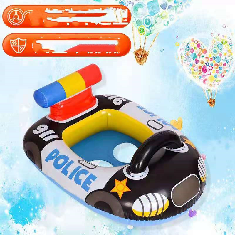 Children's New Swimming Ring PVC Inflatable Police Car Swimming Ring — foto 4