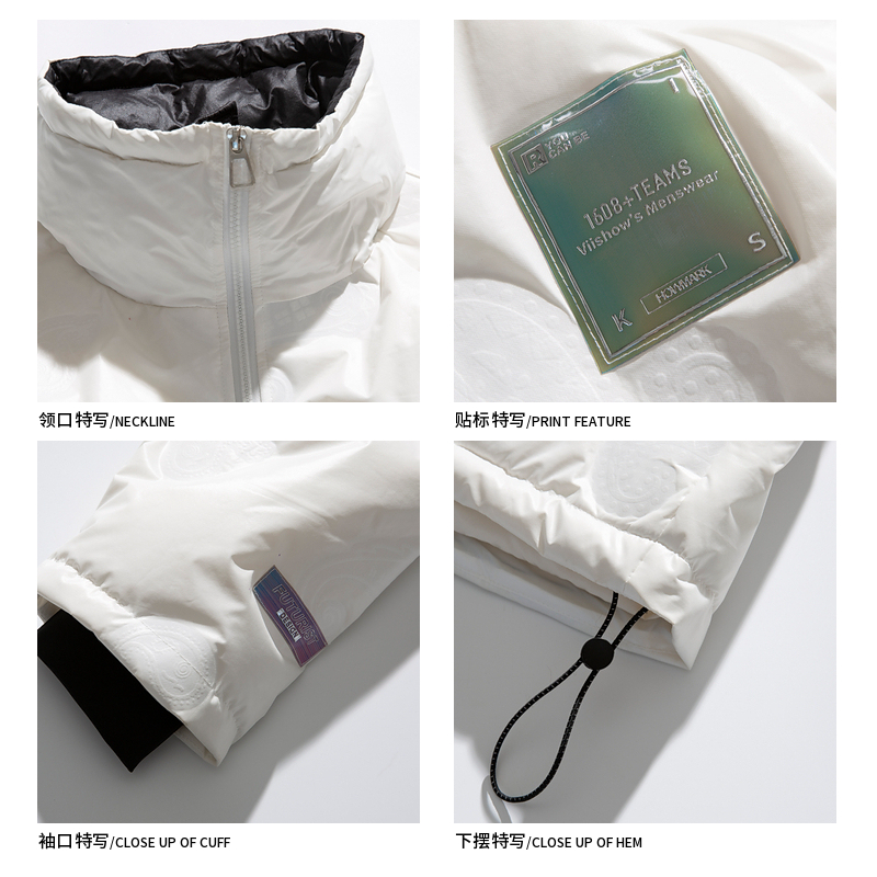 Down Jacket Men's Trendy Hip Hop Pleated Loose Light Padded