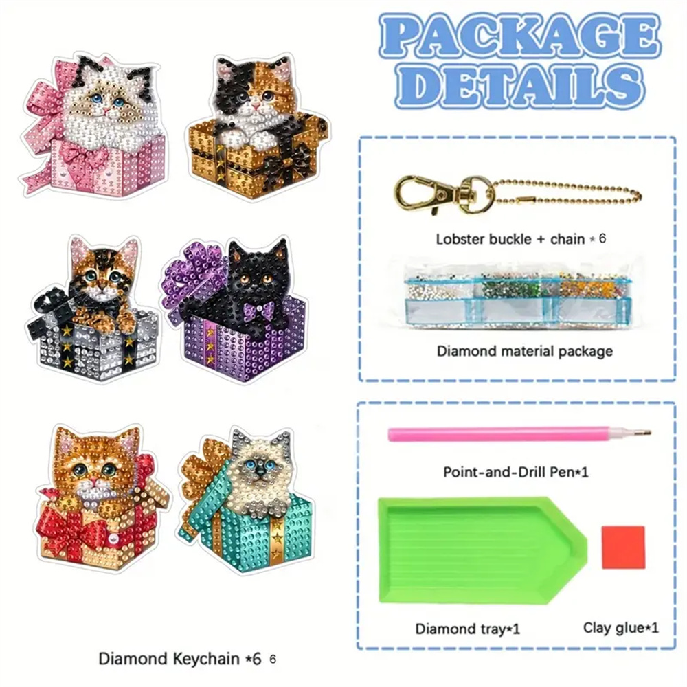 DIY Diamond Painting Keychain - Animal Themed Moon Disk, DIY Decorations, Diamond Kit Craft Supplies, Handmade Mosaic Painting Keychain DIY Set Suitable For Beginners, Creative Handmade Craft