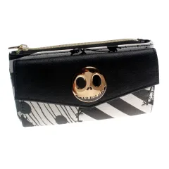 Cartoon Wallet Skull Long Buckle Wallet PU Leather Fashion Clutch - Black - View 1